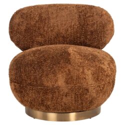 Lounge stoel Jace lovely cinnamon swivel vanuit ander perspectief