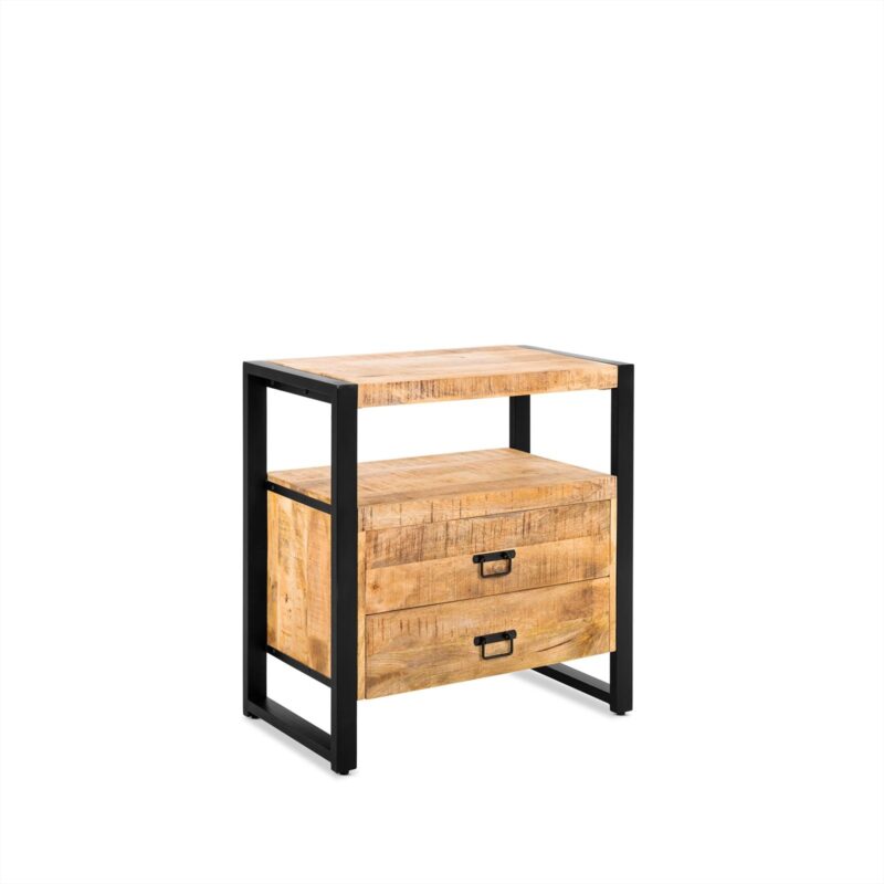 Ladekastje Britt in een interieur setting met zwarte wand en lichte vloer