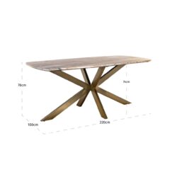 Eettafel Bottega Blush beige danish oval vanaf boven