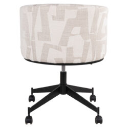 Eetkamerstoel Rochenne beige graffic swivel on wheels