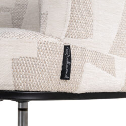 Eetkamerstoel Rochenne beige graffic swivel on wheels