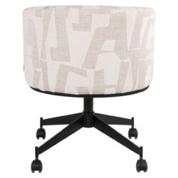 Eetkamerstoel Rochenne beige graffic swivel on wheels