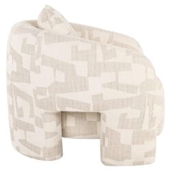 Lounge stoel in een modern interieur, beige graffic