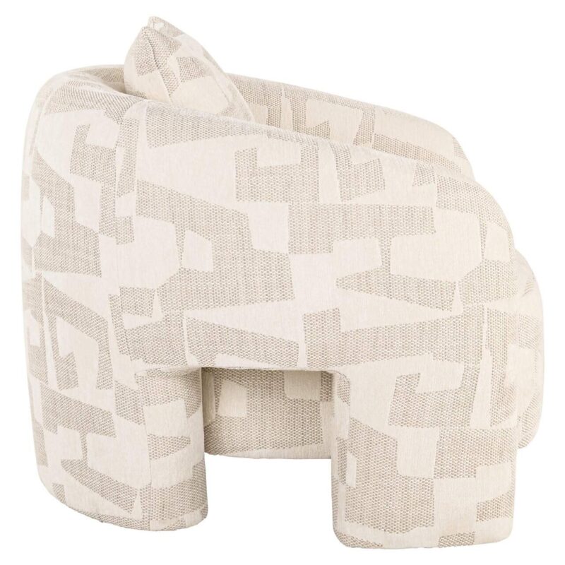 Lounge stoel in een modern interieur, beige graffic