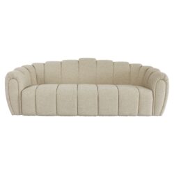 Detail van de handgemaakte bank sofa in beige biscotti kleur