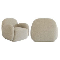 Detail brandvertragende stof lounge stoel Roxy lodge beige