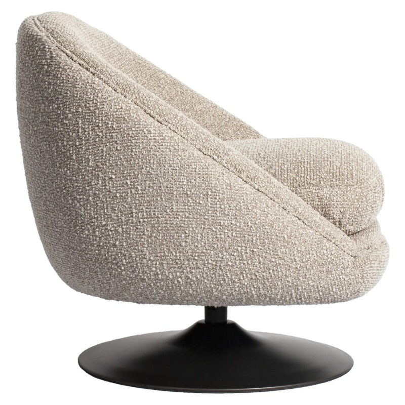 Perspectief van de lounge stoel Nodo natural chunky swivel vanaf boven
