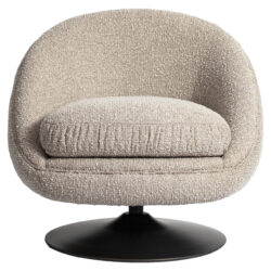 Lounge stoel Nodo natural chunky swivel in een lichte woonkamer