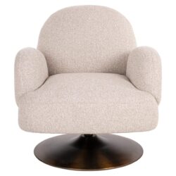 Lounge stoel Kagney biscotti swivel in interieur, brons, wit