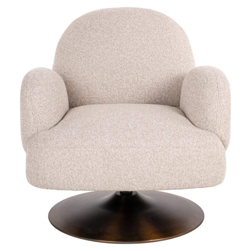 Lounge stoel Kagney biscotti swivel in interieur, brons, wit