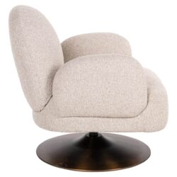 Lounge stoel Kagney biscotti swivel vanuit boven, brons, wit