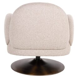 Lounge stoel Kagney biscotti swivel vanuit beneden, brons, wit