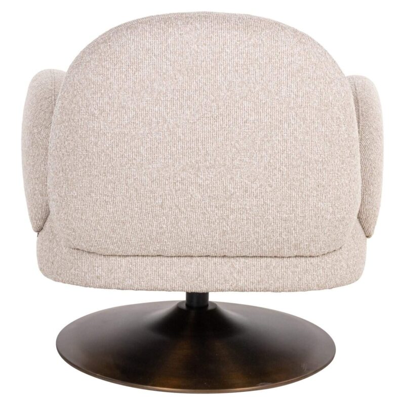 Lounge stoel Kagney biscotti swivel vanuit beneden, brons, wit