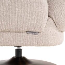 Lounge stoel Kagney biscotti swivel met draaibare basis, brons, wit