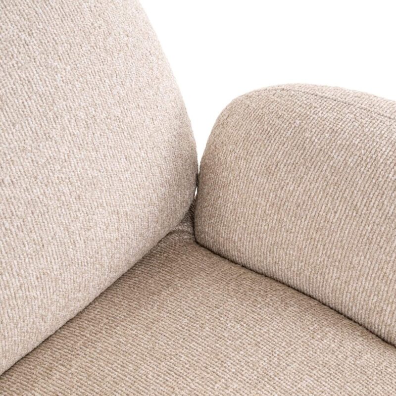 Lounge stoel Kagney biscotti swivel met gebogen vorm, brons, wit