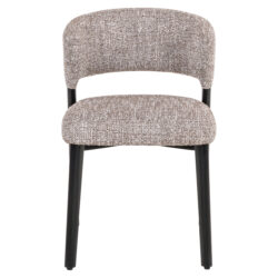 Eetkamerstoel Zeno earth tweed van bovenaf, comfortabel zitgedeelte