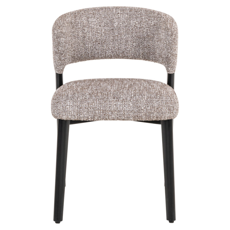Eetkamerstoel Zeno earth tweed van bovenaf, comfortabel zitgedeelte