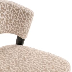 Eetkamerstoel Zeno beige leopard detail stof