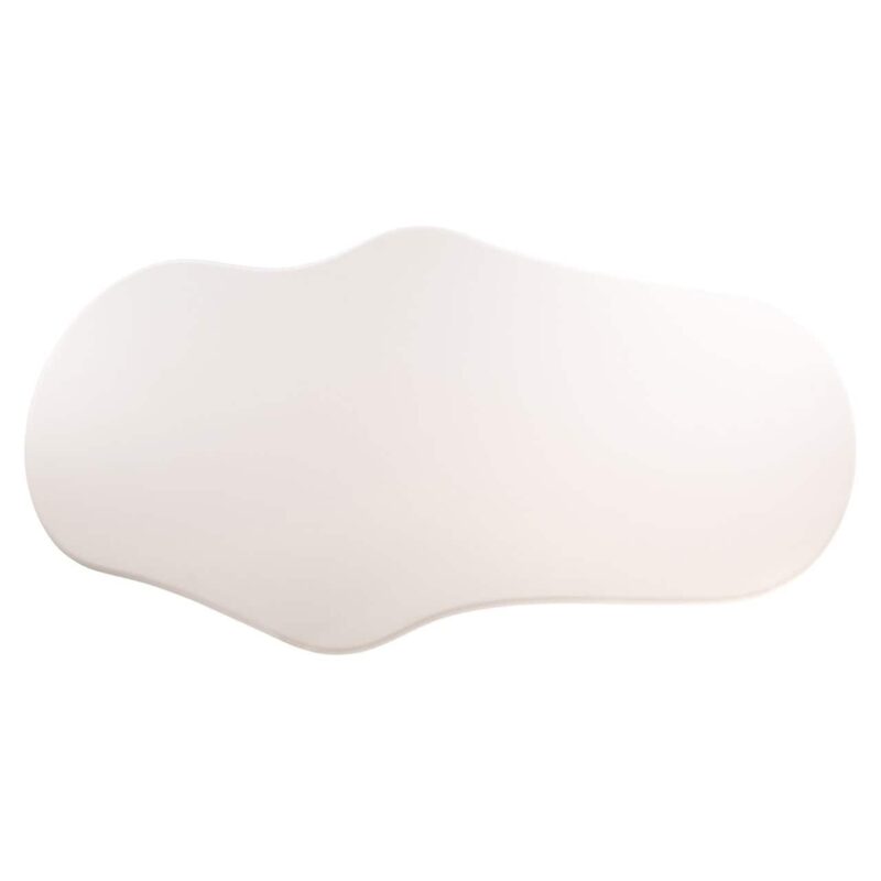 Perspectief van eettafel Bloomstone wit, handgemaakt, eco plaster