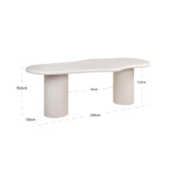 Eettafel Bloomstone white 230