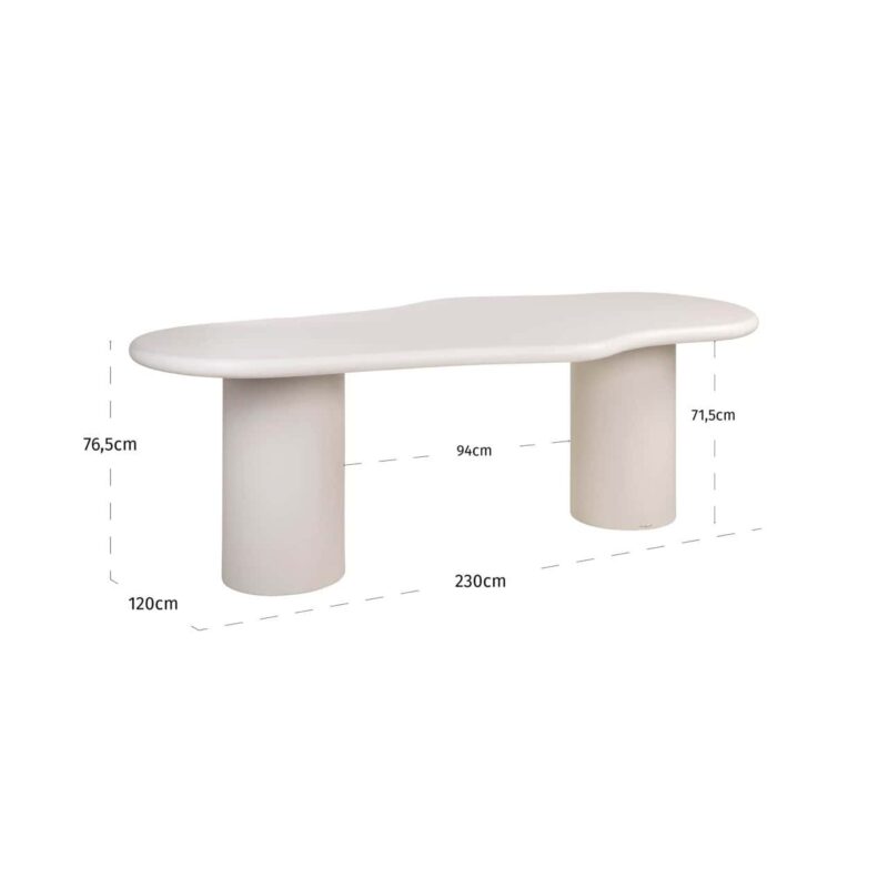 Eettafel Bloomstone white 230