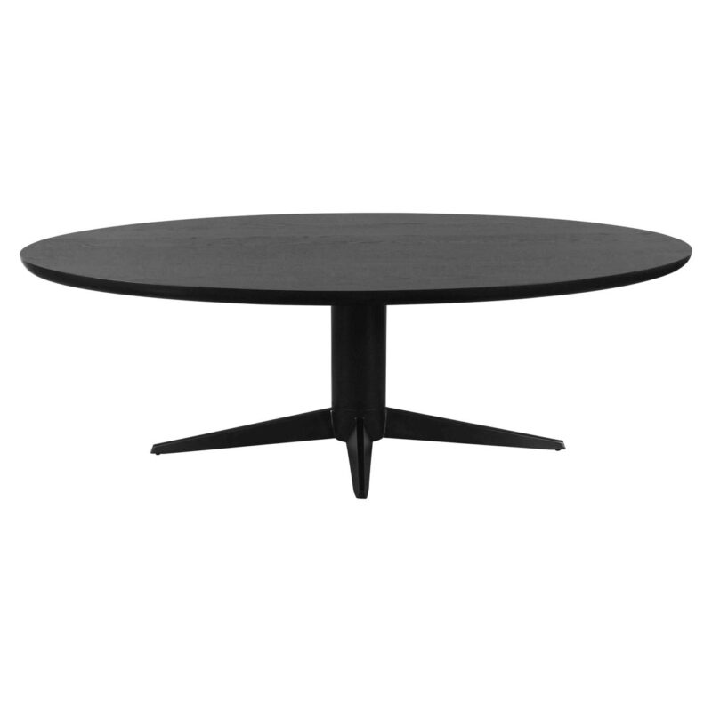 Textuur van de zwarte eettafel Rayford, handgemaakt en zelf te monteren