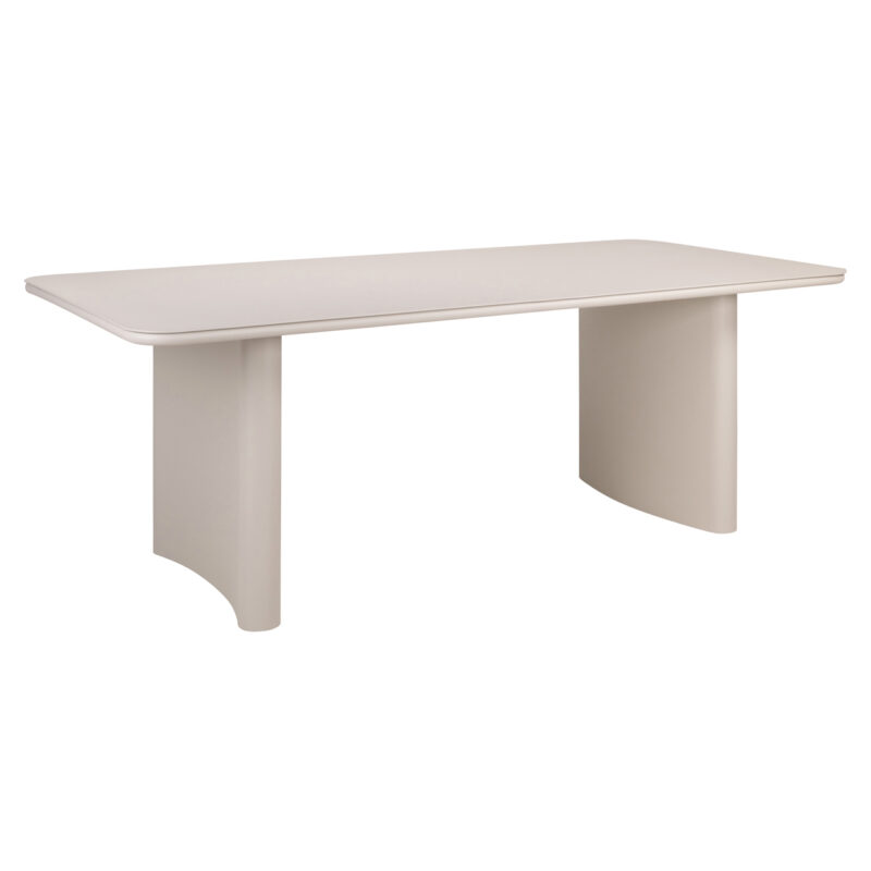 Detail van de outdoor eettafel Senza light beige 220, textuur en materiaal