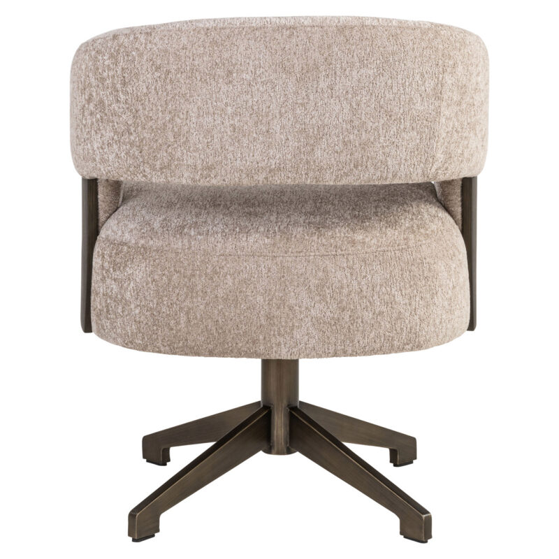 Handgemaakt eetkamerstoel Pollux be easy sand oak, brass antique