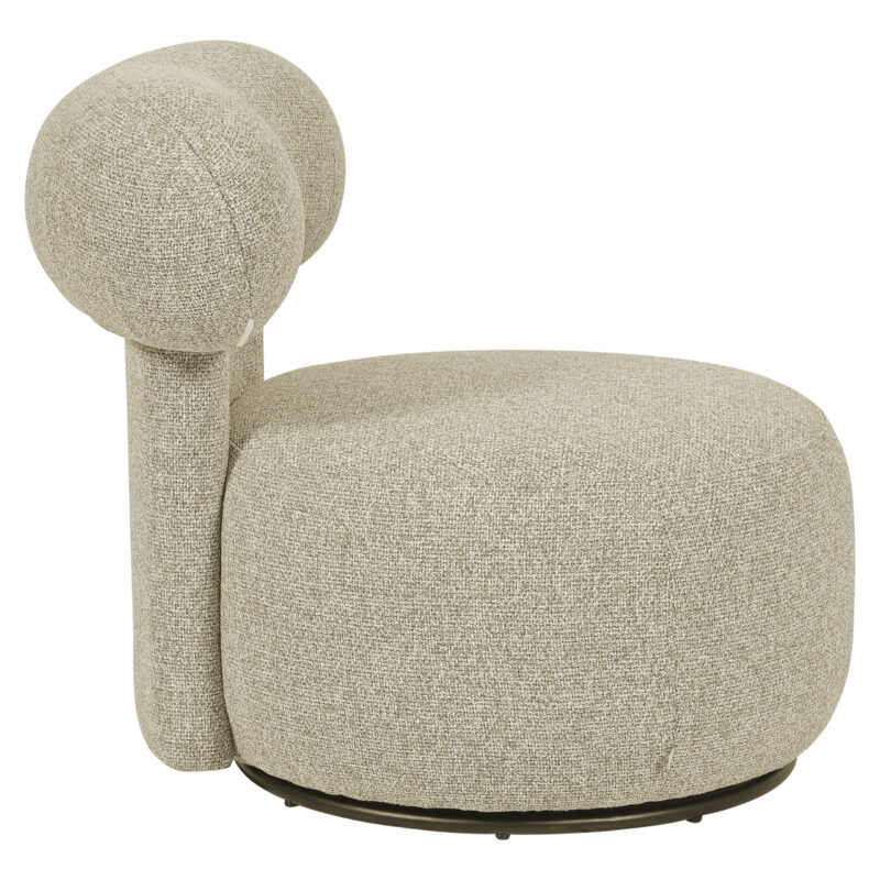 Perspectief van de lounge stoel Kaya cayenne brown swivel vanaf boven