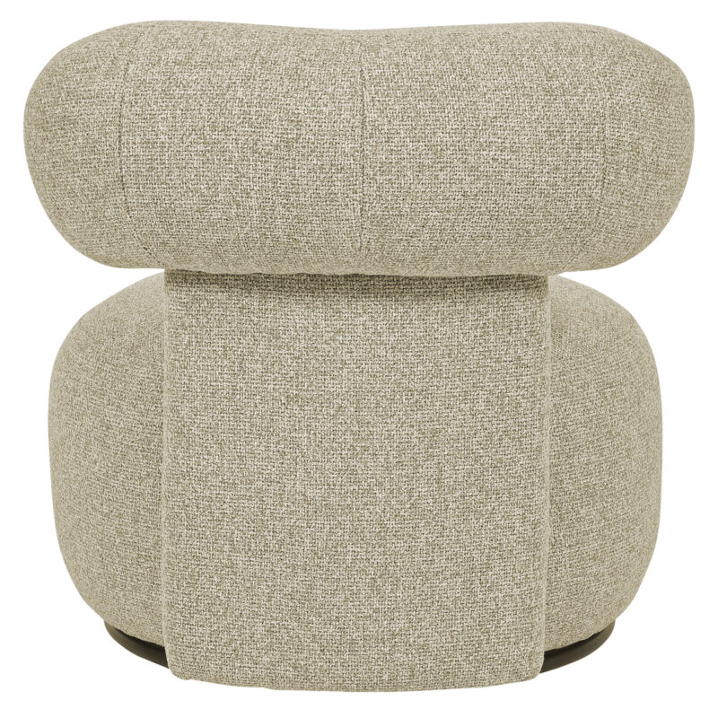 Detail van de draaifunctie van de lounge stoel Kaya cayenne brown swivel