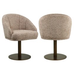 Detail armleuning eetkamerstoel Beverly mocca linear swivel