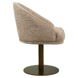 Eetkamerstoel Beverly mocca linear swivel vanaf boven, comfortabel en ruim