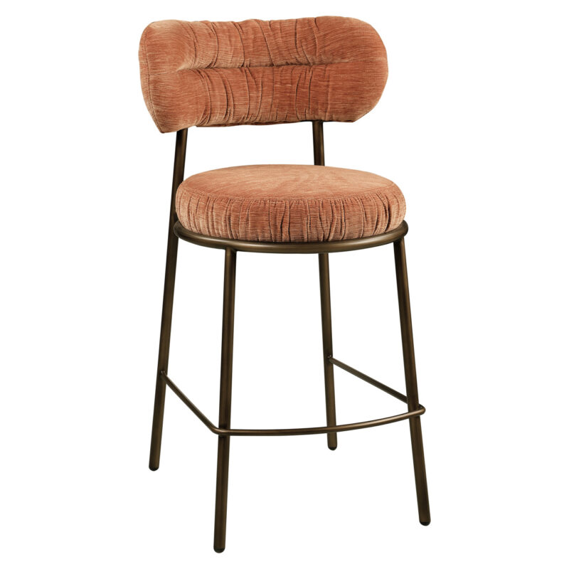 Textuur van de mocha mousse stof van de counterstoel Encanto