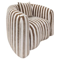 Detail van de armleuning van de lounge stoel Luxandra stripes sand
