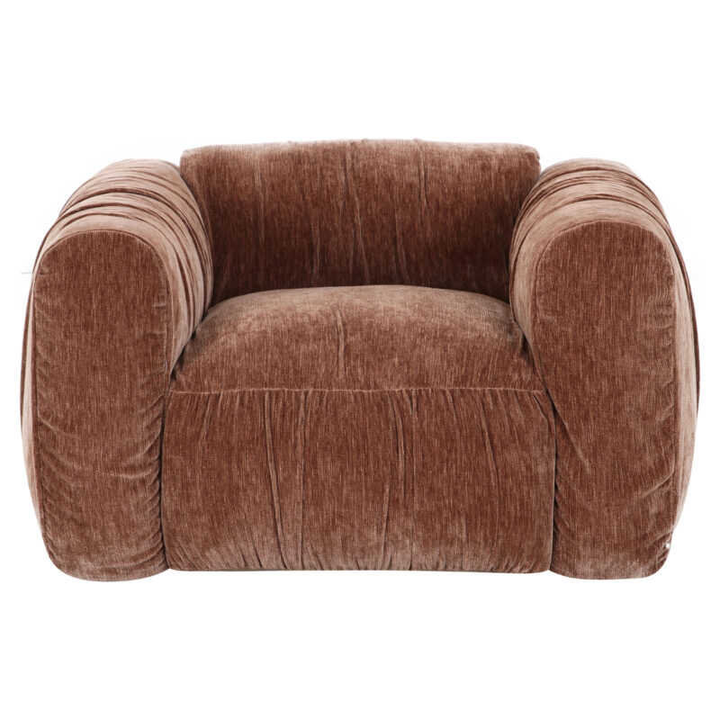 Textuur bruin leer lounge stoel Monty be straight coffee