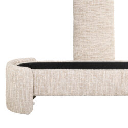 Bank Cupid vanuit een andere hoek met beige angora en opbergruimte