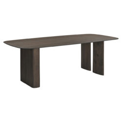 Detail van eettafel Castello Smoked charchoal 230, handgemaakt houten ontwerp