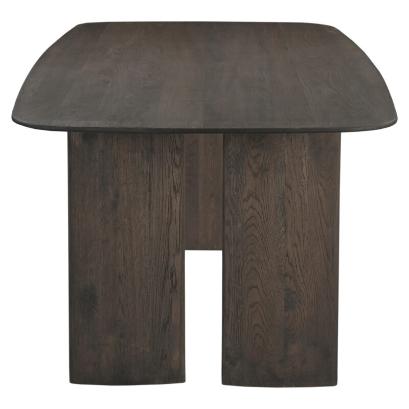 Eettafel Castello Smoked charchoal 230 vanaf zijde, ruime eettafel met handgemaakt ontwerp