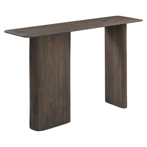 Detail van de Console Castello Smoked charchoal wandtafel, handgemaakt