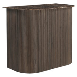 Detail van de handgemaakte bar in Smoked Charcoal