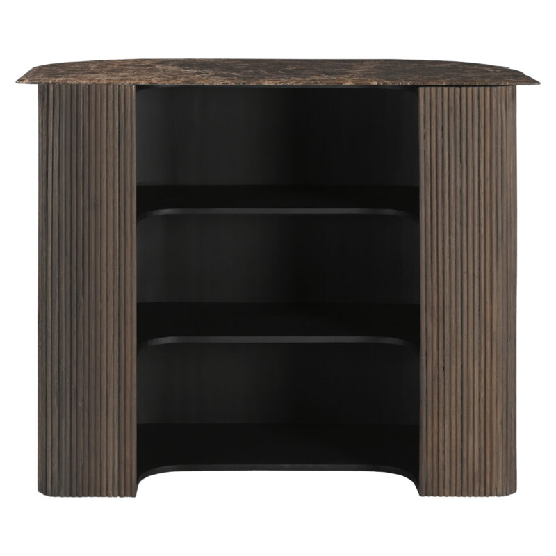 Perspectief van de bar in Smoked Charcoal vanaf onder