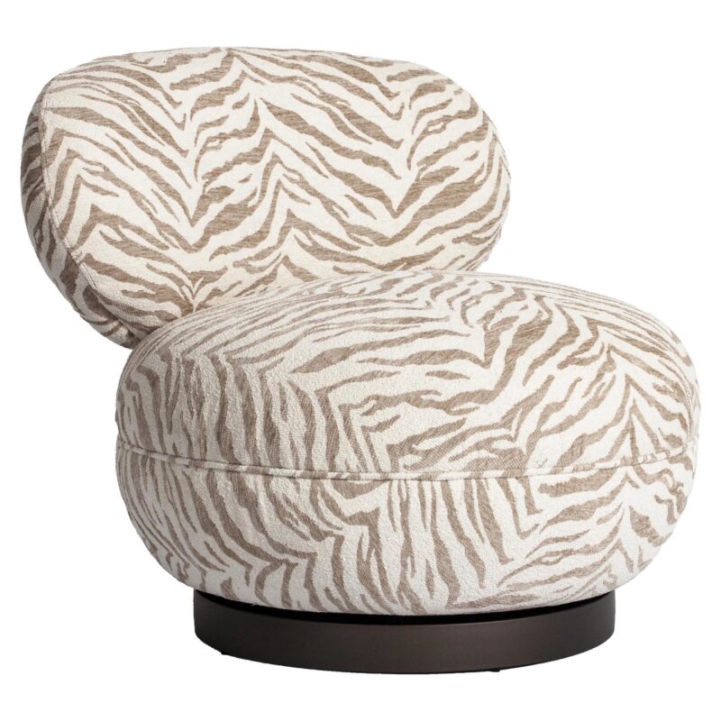 Textuur van het beige tiger dessin van de lounge stoel Jace
