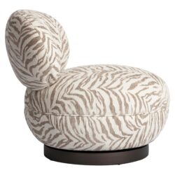 Perspectief van de lounge stoel Jace beige tiger swivel vanaf boven