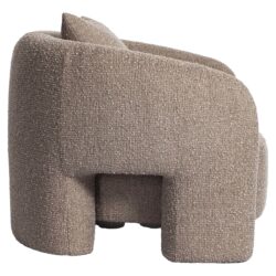 Lounge stoel Tuscany mocca chunky vanuit een ander perspectief, royale vorm