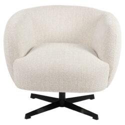 Lounge stoel Estelle beige blockweave swivel