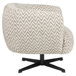 Lounge stoel Estelle sand chevron swivel vanaf onder