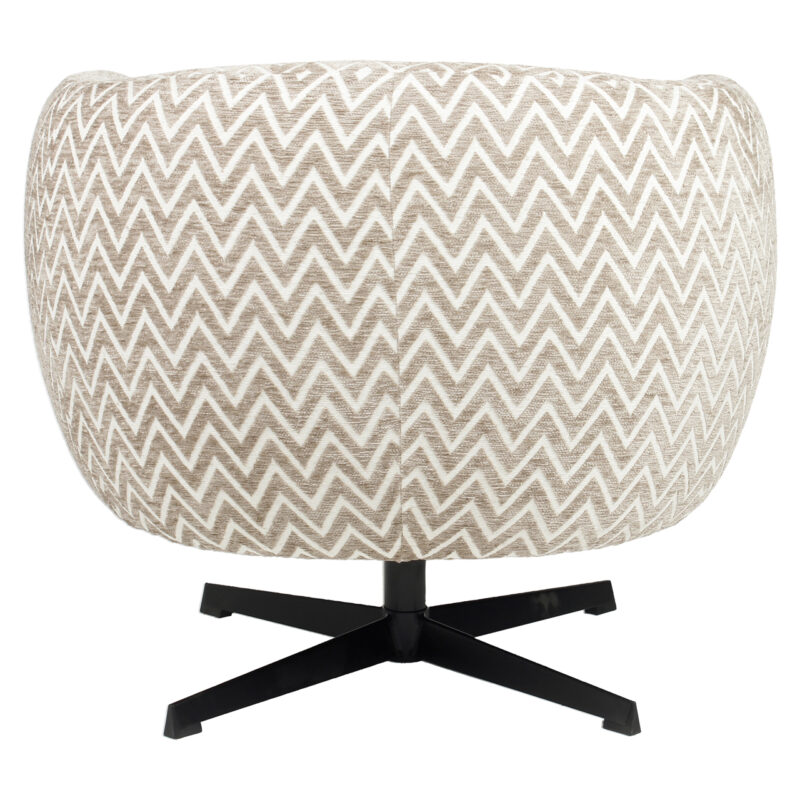 Lounge stoel Estelle sand chevron swivel