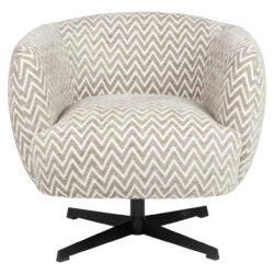 Lounge stoel Estelle sand chevron swivel in interieur