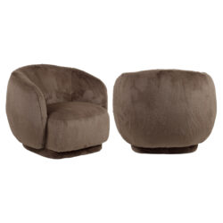 Brown fluffy bekleding lounge stoel Negreslo, textuur en comfort