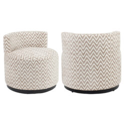 Detail van handgemaakte loungestoel Franny sand chevron